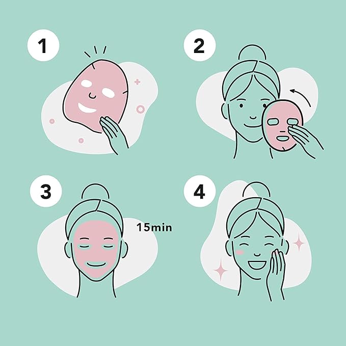 Celavi K-Beauty Skincare Essence Facial Face Mask Korea Skin Care Moisturizing C Set 12 Pack