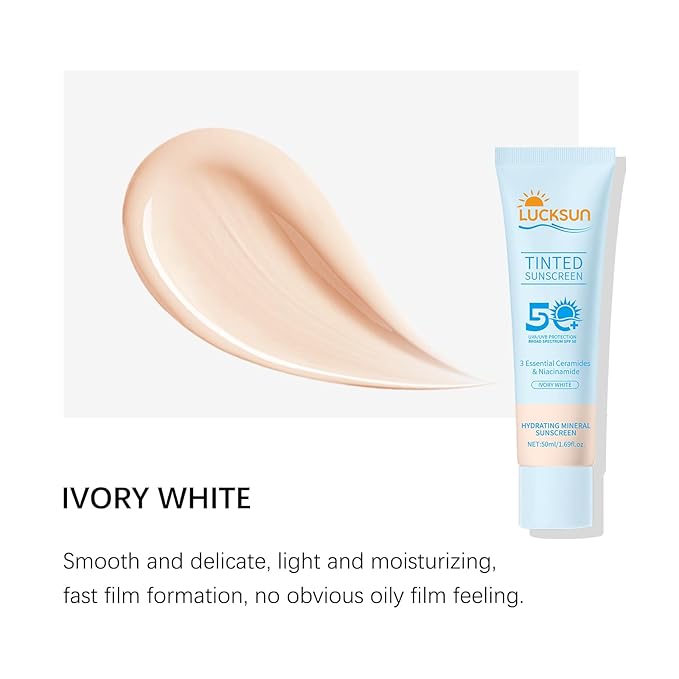 Tinted Sunscreen for Face, SPF 50 2 Pack - Face Sunscreen Lotion,UV Defense, Moisturizing, Travel Size, Light (50ML)