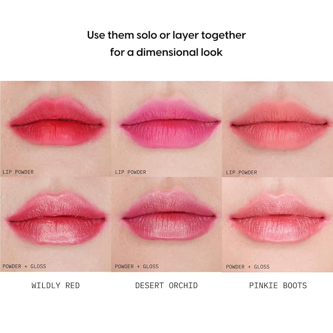 KARA BEAUTY Caboodle Kisses Lip Powder & Gloss Duo – Desert Orchid | 2-in-1 Korean Makeup Tint & Gloss Stack | Lip Stain + Glossy Finish | Makeup Must-Have | Lip Makeup for Soft Blush & Bold Lip Looks