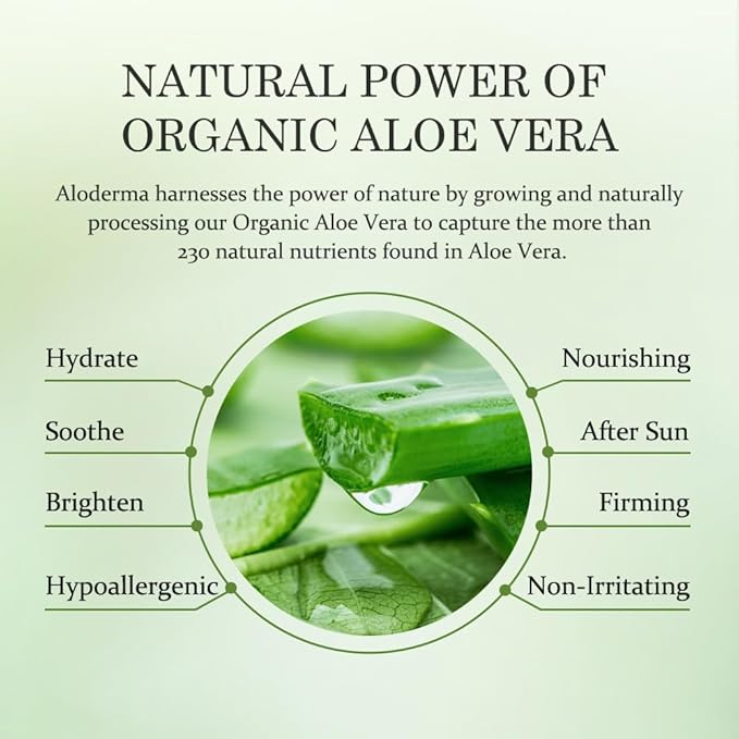 Aloderma Signature Aloe Vitality Hydrating Set - 6 Pieces - Gel, Cleanser, 2X Toner, Serum, Cream