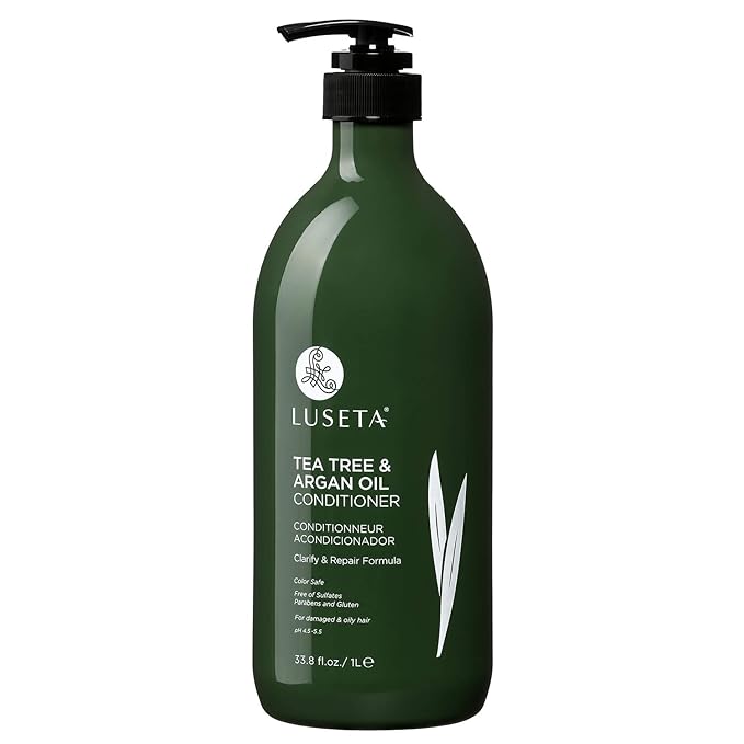 Luseta Tea Tree Oil Conditioner - Natural Anti Dandruff Treatment for Dry and Damaged Hair, Sulfate Free & Safe for Color Treated Hair 33.8oz