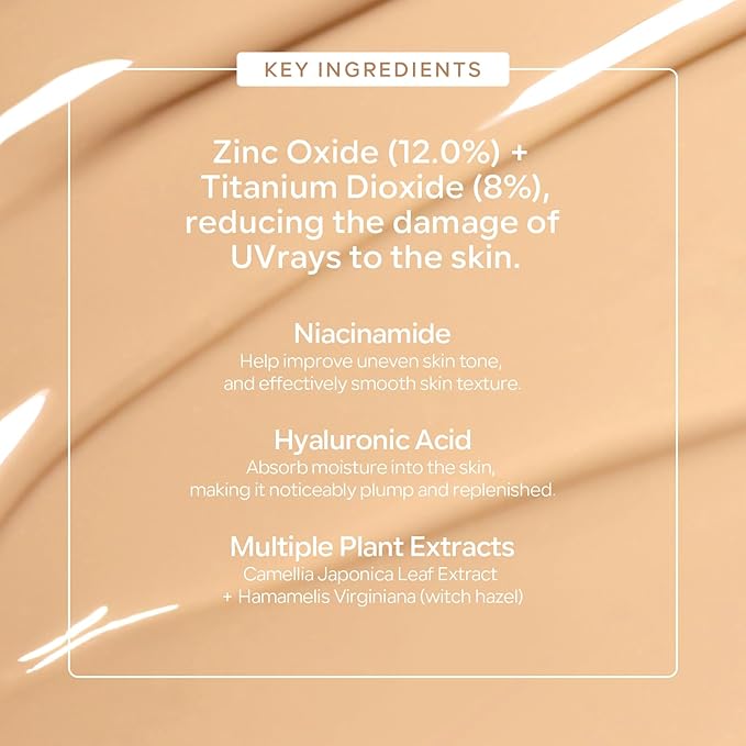 Skin Tint with SPF 40,24HR Tinted Mineral Sunscreen Serum with Zinc Oxide,Multi-use Tinted SPF Serum Foundation,Long Lasting Full Coverage Buildable Foundation-Natural Beige, 1 Fl Oz