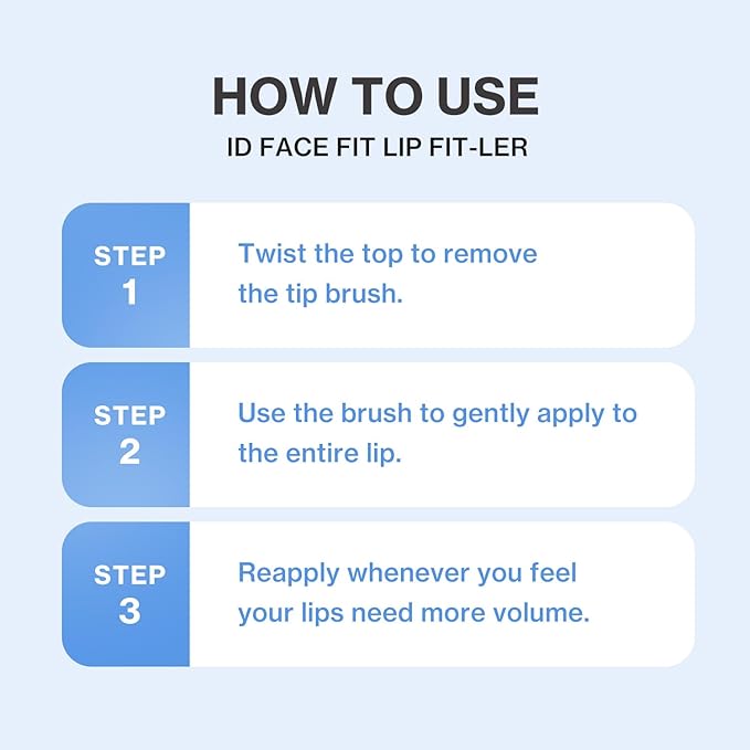 idplacosmetics ID.AZ Face Fit Lip Fit-Ler (Clear) 0.12 fl.oz (3.5 g) — Hydrating, High-Shine Lip Plumper Gloss with Maxi-Lip Peptide Glass-Like Finish, Wear Alone or as Topper Korean Lip Gloss.
