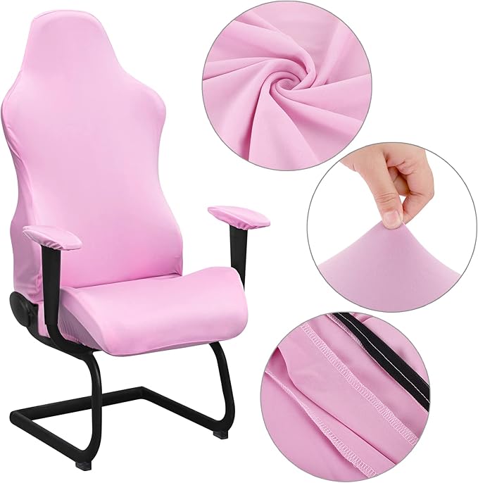 BTSKY Ergonomic Office Computer Game Chair Slipcovers Stretchy Polyester Covers for Reclining Racing Gaming Gaming Chair No Chair Included(Pink)