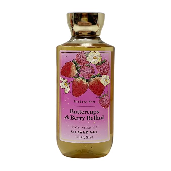 Bath & Body Works Buttercups & Berry Bellini Trio Gift Set - Body Cream, Fragrance Mist and Shower Gel - with a Wild Jasmine Bar Soap - Full Size