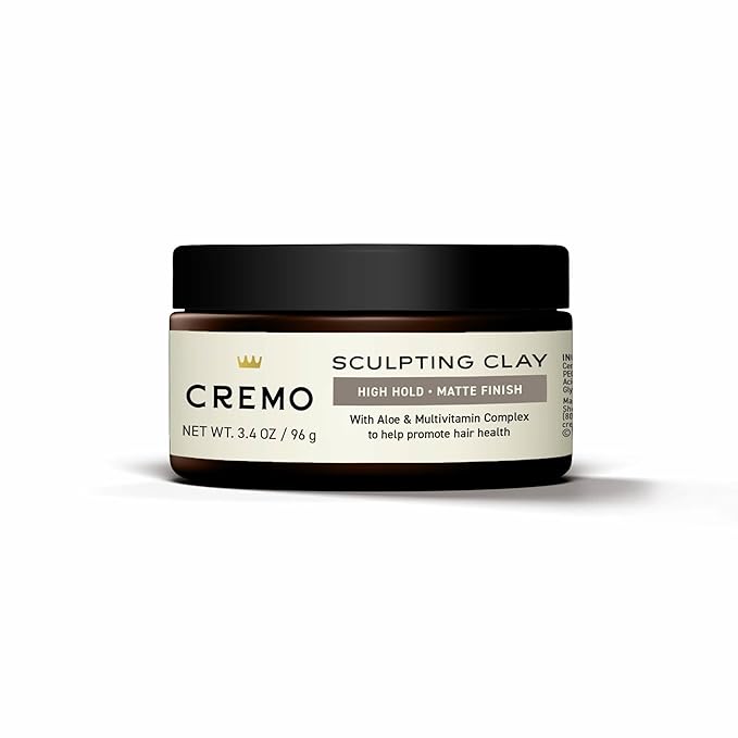 Cremo Hair Styling Clay, Premium Barber Grade Sculpting Clay for Hair Styling, 3.4 Oz