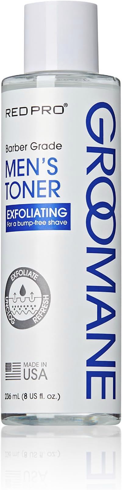 RED Pro GROOMANE Exfoliating Toner for Men, Barber-Grade Skincare, Soothes, Hydrates & Balances Skin, Reduces Bumps & Irritation, Smooth & Refreshed, Daily Groome Essential