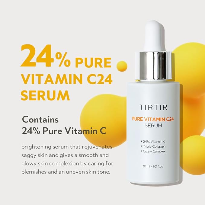 TIRTIR Pure Vitamin C 24% Serum 30ml + Collagen Lifting Eye Cream 15ml