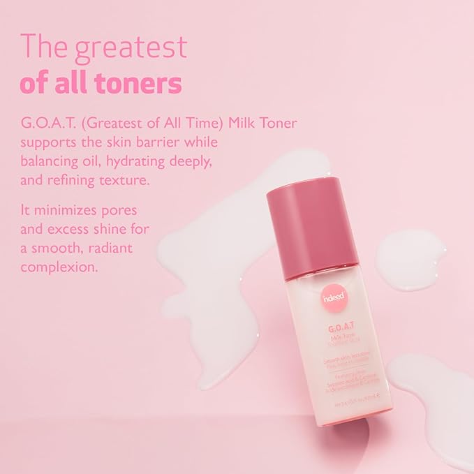 Indeed Labs G.O.A.T. Milk Toner | Pore Unclogging, Texture Refining, & Hydrating Toner for Face | with Carnitine & Succinic Acid for Sebum Control & Skin Barrier Support | For All Skin Types, (100 mL)