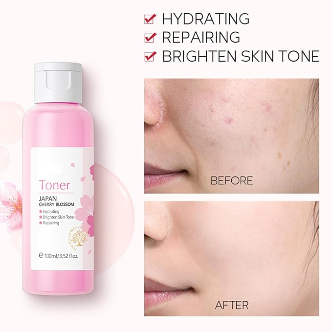 Sakura Face Care Set for Women, 17Pcs Moisturizing Skin Care Set Include Sakura Cream, Cleanser, Serum, Toner, Eye Cream, Lip Mask, Mud Mask, Sleeping Mask, Skin Care Routine for Daily Beauty Care