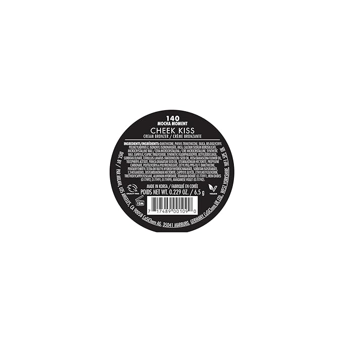 Milani Cheek Kiss Cream Bronzer, 140 - Mocha Moment, Vegan & Cruelty-Free, Made in Korea, Lightweight Glow, Soft Matte Finish