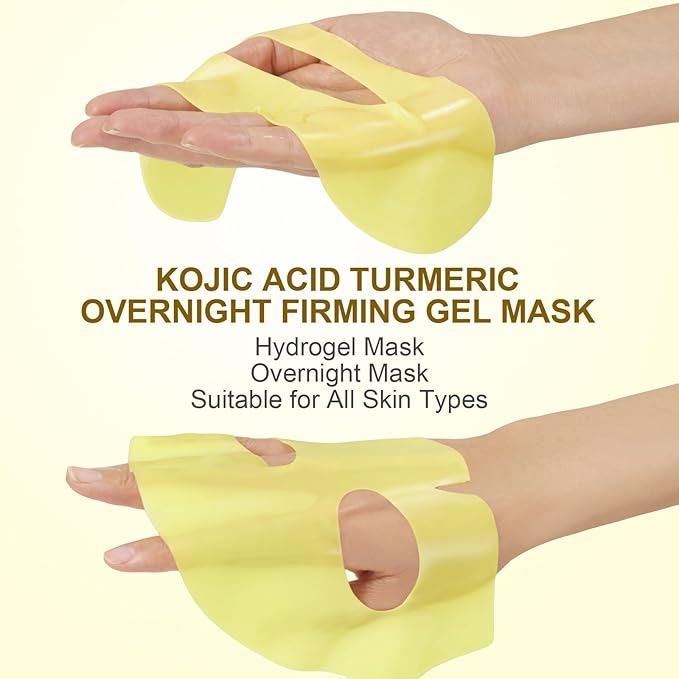Kojic Acid Turmeric Gel Mask,Overnight Face Mask,Jelly Gel Collagen Mask with Niacinamide,Peptide for Glass Glow Skin - Elasticity, Firming, Smoothing,Fine Lines,Skincare 5ea