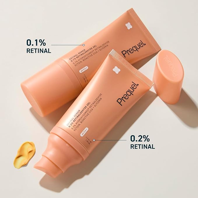 Prequel Skin Retinal Renew – 0.1% Retinaldehyde Gel with Ectoin, Cica & Jojoba Oil – Smooths Texture, Firms & Evens Tone – Supports Skin Barrier – Dermatologist Developed – Low-Irritation Retinoid