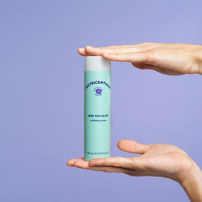 Nu Skin Here You Glow Face Exfoliator Toner | Toner for face with water, Salicylic Acid, Glycolic Acid & Hydroxy Acid Blend | Unclog Pores, Prevent Acne, Smooth & Hydrate your skin | 150 ml | 2 Pack