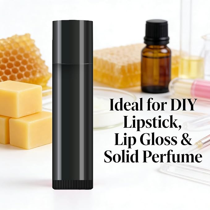 Value Pack of 100 Packs 5ml Empty Lip Balm Tubes, Leak-Proof Twist-Up Refillable Lipstick Containers for DIY Lip Balm，Lipstick, Lip Care Solid Perfume, Cosmetic Filling (BLACK)