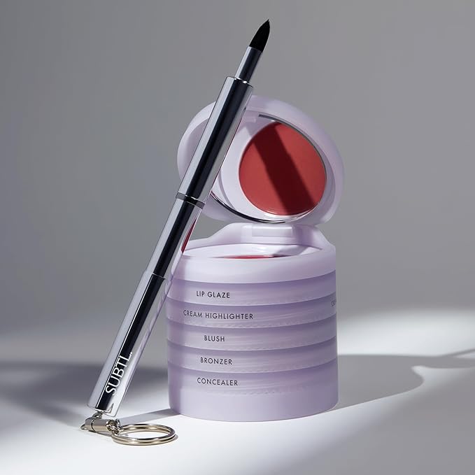 Subtl Beauty Retractable Lip Brush – Sleek, Travel Lip Brush Keychain for Precise Application