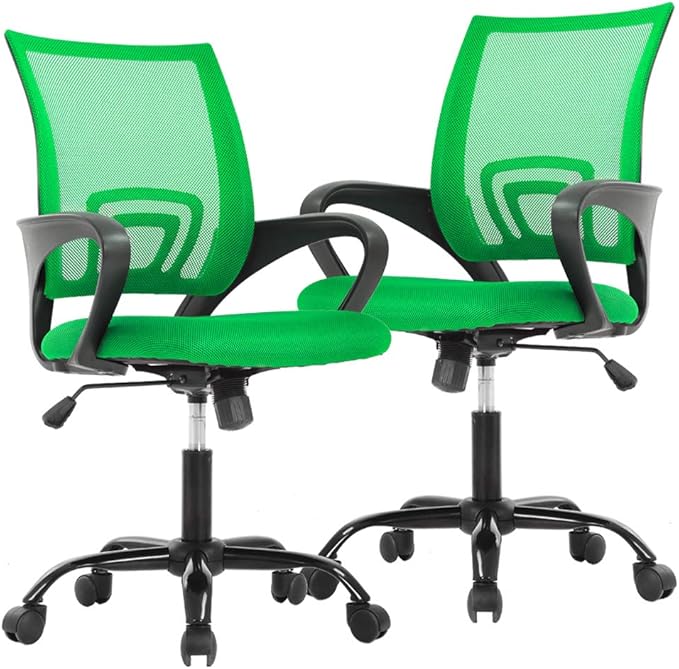 Ergonomic Office Chair Cheap Desk Chair Mesh Executive Computer Chair Lumbar Support for Women Men,2 Pack Green