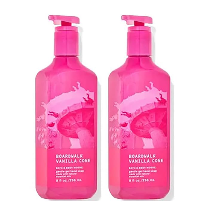 Bath and Body Works Cleansing Gel Hand Soap 8 Ounce 2-Pack (Boardwalk Vanilla Cone)