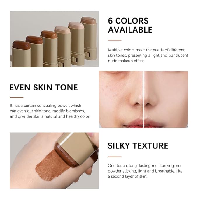 Beauty Balm Serum Boosted Skin Tint, Solid Tinted Moisturizing Serum Contour Stick Foundation Face Stick for Women, Brightens, Hydrates, Natural Finish Makeup (03#)