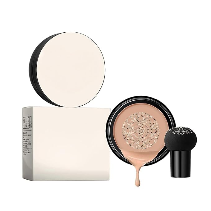 ZKSTUDIO，2026 Foundation Cushion Concealer,Mushroom Head Air Cushion Cream, BB Cream Face Makeup Foundation,Moisturizing Long-Lasting, Even Skin Tone for All Skin Types (BRUMET BROWN)