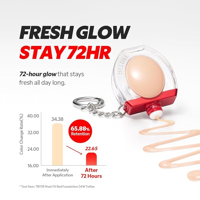[*Mini Size*] TIRTIR Mask Fit Red Foundation | 72H Lasting Skin-Fit Korean Makeup with Skin-fit Satin Finish & Wide Shade Range, #39W Caramel, 0.34oz