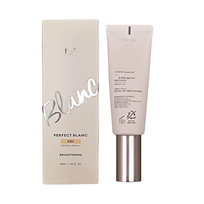 Moisturizing & Brightening Makeup for m.i.s.s.h.a M Perfect Blanc B.B Creams (1.35fl.oz.), No.21 Vanilla