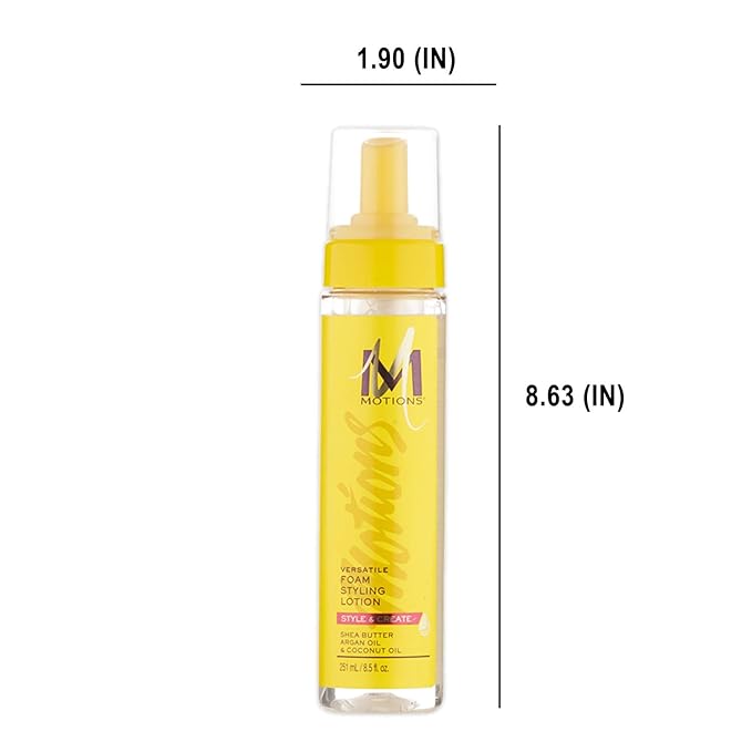 Motions Style and Create Versatile Foam Styling Lotion (3 Pack) - For Use on All Hair Types, Lightweight Formula, Contains Shea Butter, Argan Oil, Coconut Oil, 8.5 oz