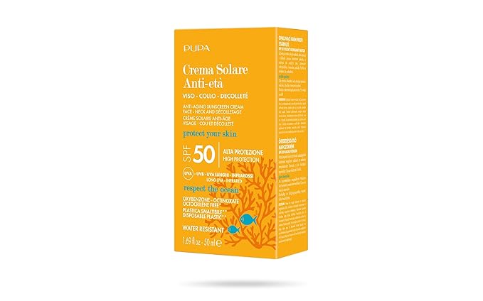 Pupa Crema Solare Anti-Eta SPF 50, 1.6 fl oz, 1 Unit, Made in Italy