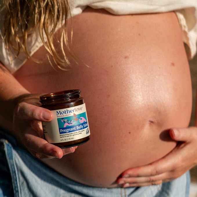 Motherlove Pregnant Belly Salve (4 oz) Moisturizing Balm to Use on Growing Belly—Non-GMO & Organic Herbs (Pack of 2)