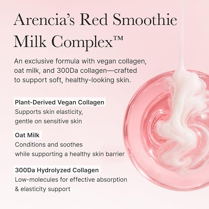ARENCIA Red Smoothie Lotion 5, Face Moisturizer with Niacinamide 5%, Collagen, Peptide Complex, Hydrating Skin Care, 6.76 fl oz
