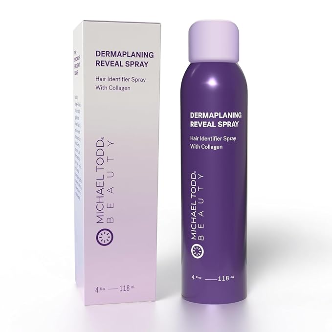 MICHAEL TODD Beauty - Sonicsmooth Hair Identifier Spray - Radiance Reveal Mist - For Face Shaving & Dermaplaning - Highlights Peach Fuzz -Collagen-Infused - Nourish & Smooth Skin -All Skin Types -4oz