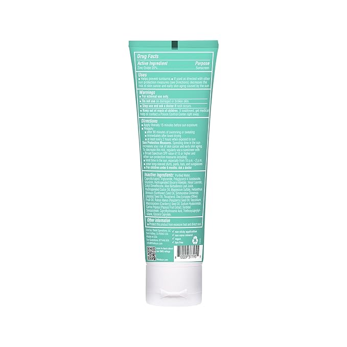 Thinkkids SPF 30 Mineral Sunscreen, Clear Zinc Oxide, 3 fl oz – Natural, Water Resistant, Kids & Toddler Sun Protection, Reef Safe