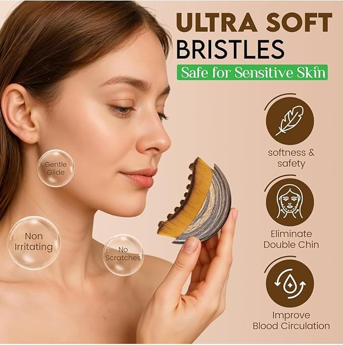 Lymphatic Contour Face Brush,Contour Face Brush for Lymphatic Drainage,Dry Lymphatic Drainage Massager,Ergonomically Designed to Fit The Skin Precisely-1PCS