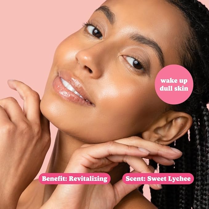 ESW Beauty Lychee Breeze Facial Mist - Hydrating Face Spray Toner with Lychee Water, Lime, Green Tea & Caffeine - Prime & Set Makeup - Revitalizing Mist for Radiant Skin