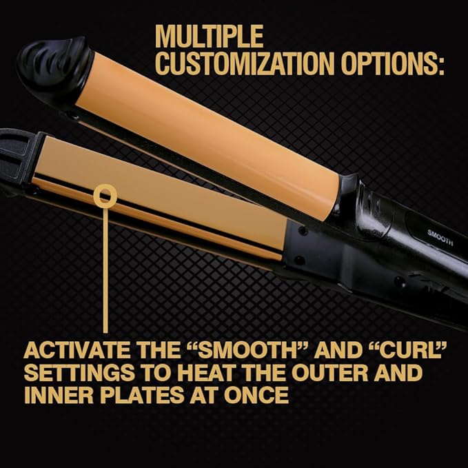 CHI Tourmaline Ceramic 3-in-1 Multi Styler, Curl & Wave Styling Iron For Shiny, Frizz-Free Hair, Auto Shut-Off, 0.75" Plates, 1" Barrel, Onyx Black