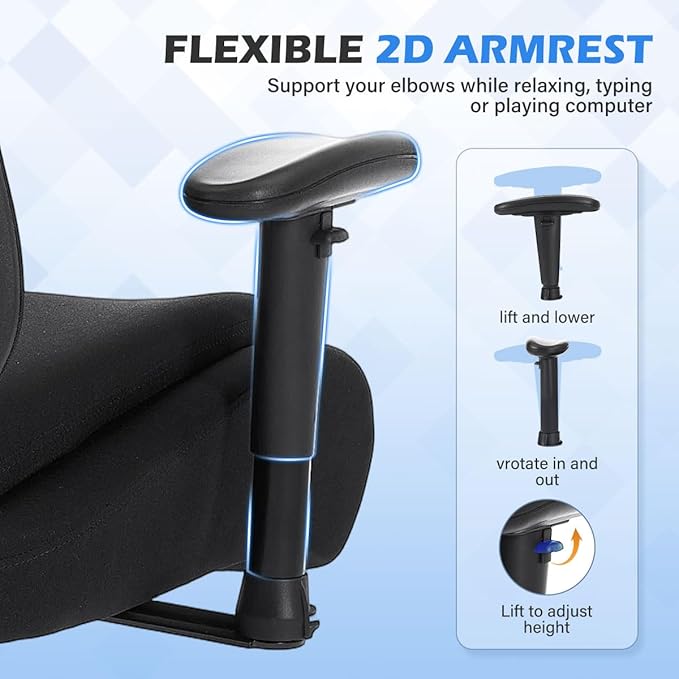 BOSMILLER Big and Tall Office Chair with Wide Thick Seat Cushion for Heavy People,700lbs Ergonomic Mesh Desk Chair with Adjustable Lumbar Support and Headrest, Armrests for Adults Sitting All Day