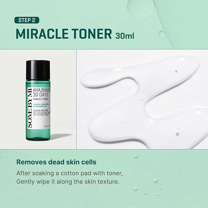 SOME BY MI AHA BHA PHA 30Days Miracle AC SOS Kit - Toner 1.01Oz, Serum 0.33Oz, Cream 0.7Oz, Foam 1.01Oz - Mild Exfoliating Daily Skin Care Set - Skin Wastes, Sebum, Oiliness Care - Korean Skin Care
