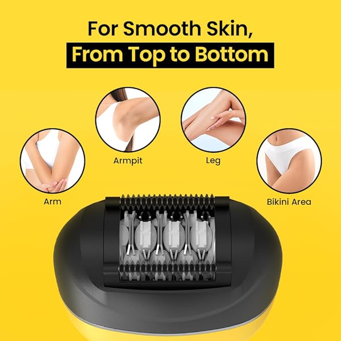 Gorilla Technique 3-in-1 Epilator 2000V, Body Hair Removal Device, Pain Relief Roller, Cordless Rechargeable Electric Tweezers & Shaver & Callus Remover, Women & Men, Korean Skin Care - 2000V