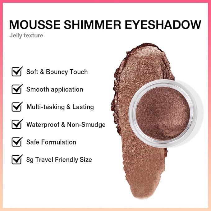 Cocoa Bronze Cream Eyeshadow – Deep Bronze Metallic Eye Shadow, High Pigment Brown Shimmer Shade, Waterproof Long-Lasting Crease-Proof Single Eyeshadow for Neutral Smokey & Everyday Glam Eye Makeup 7