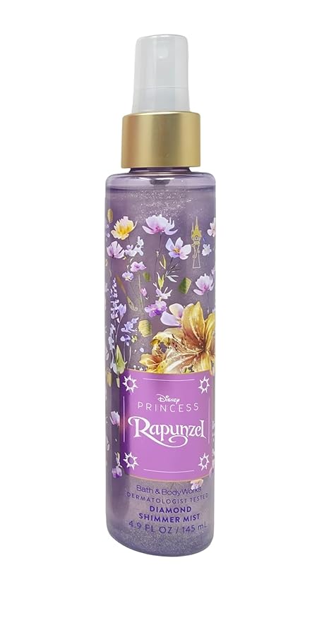 Bath & Body Works Limited Edition Princess Collection Rapunzel Ultimate Hydration Body Cream and Diamond Shimmer Mist with a Wild Jasmine Bar Soap