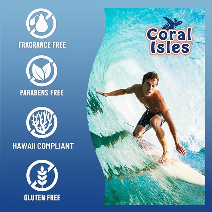 Coral Isles SPF 50 Sunscreen | 16 Fl Oz Spray Bottle | Broad Spectrum UVA/UVB | Octinoxate & Oxybenzone Free | Water Resistant | Fragrance Free