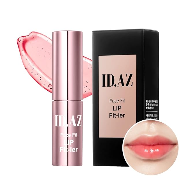 idplacosmetics ID.AZ Face Fit Lip Fit-Ler (Pink) 0.12 fl.oz (3.5 g) — Hydrating Tinted Lip Plumper Gloss with Maxi-Lip Peptide Sheer Pink, Glass-Like Finish Layerable Korean Lip Gloss.