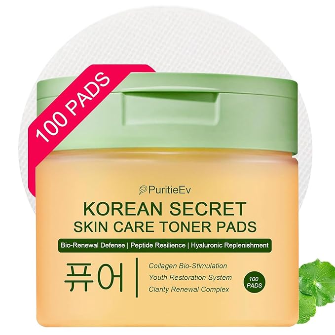 Korean Skin Care Toner Pads Snail Mucin Toning Polish Pads - Facial Skincare for Dark Spots, Wrinkles & Dull Skin - Hydrating Facial Treatment - 100 Count