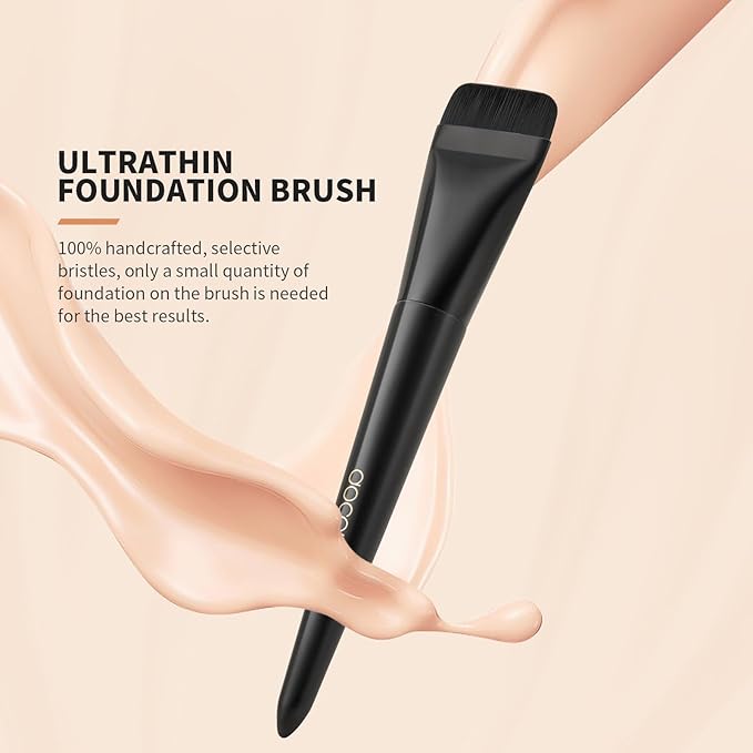 docolor Flat Foundation Brush Korean Makeup Brush Liquid Makeup Brush Premium Makeup Face Brush for Blending, Cream, Thin Foundation Brush Makeup Tool Face Foundation Flat Brush,Black