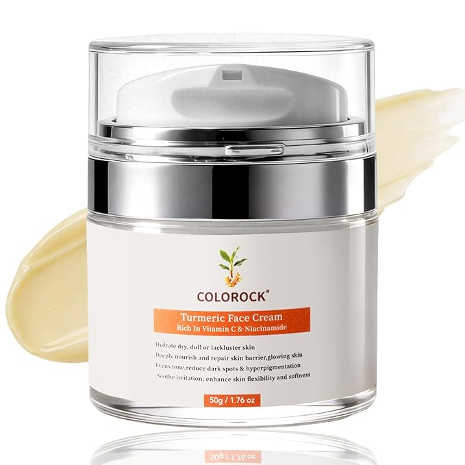 Turmeric Face Cream with Vitamin C & Niacinamide - Dark Spot Removal & Anti-Aging Face Moisturizer,Deep Pore Cleansing,Radiant & Smooth Skin,Suitable for All Skin Types 50G