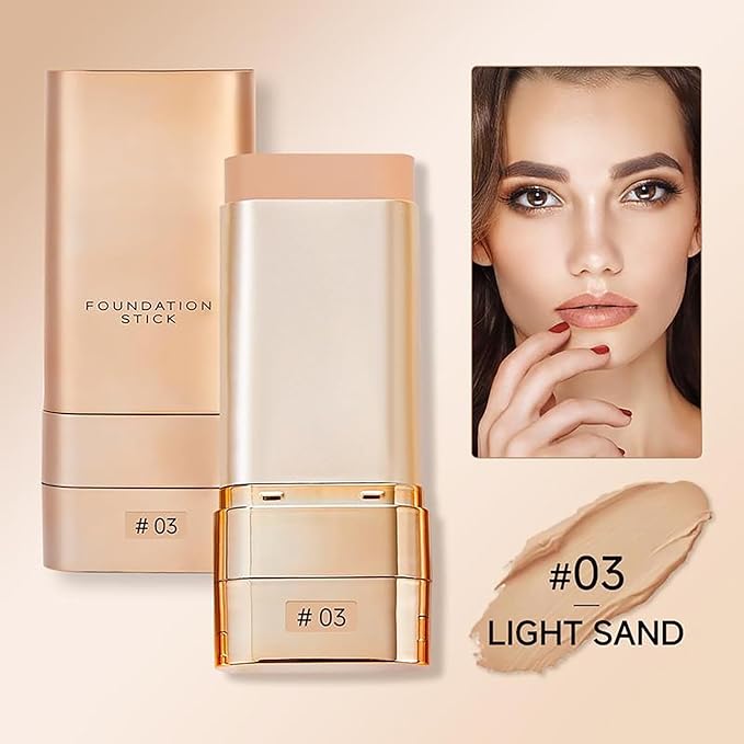 Luminous Dual-ended Concealer Foundation Stick, Korean Foundation Stick, 2-In-1 Contouring Foundation Full Coverage Cream Built-In, Flawless & Long-Lasting Dual-Ended Foundation Stick (#03)