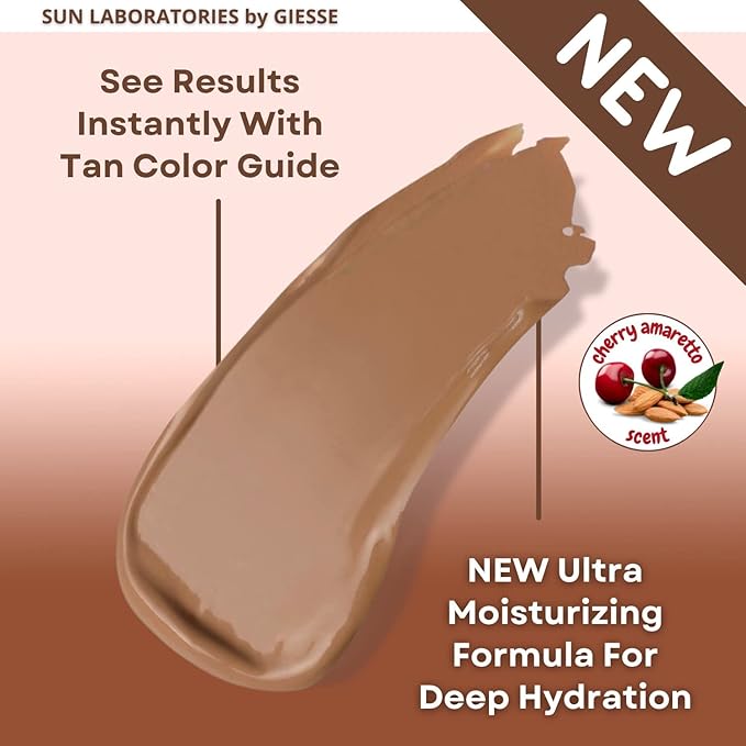 Sun Laboratories By Giesee Tan Overnight Sunless Tanning Lotion 8 oz Two Pack With Tanning Mitt | Self Tanning Lotion, Self Tanner, Organic, Waterproof, Travel Size, Instant Tan, Pregnancy Safe
