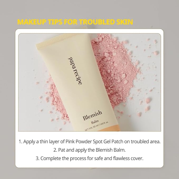 Papa Recipe Calamine Blemish Balm 50ml – Skin Tone BB Cream with Galactomyces and Centella for Soothing & Natural Coverage – Korean Skincare