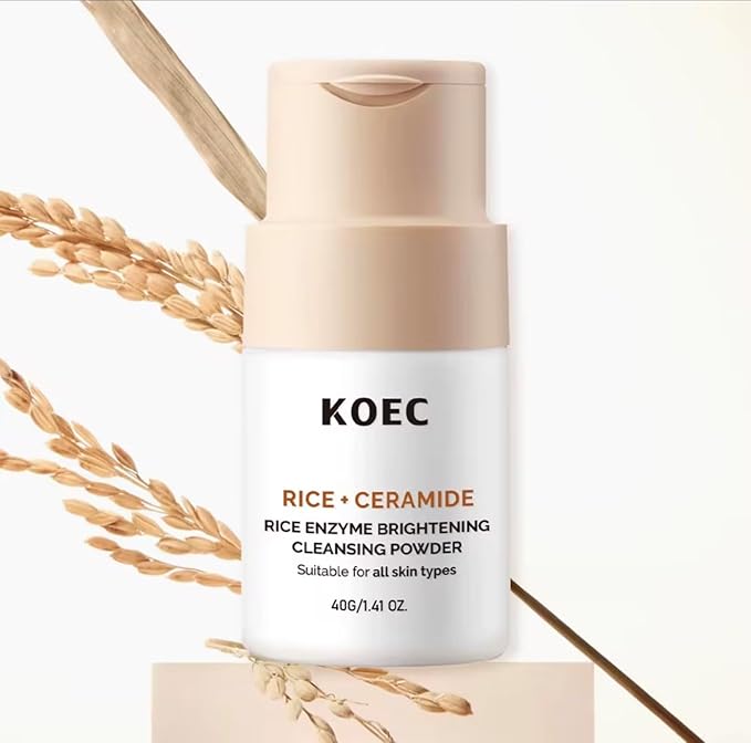 Rice + Ceramide Korean Skincare Set – Hydrating & Brightening Glass Skin Routine with Toner, Serum, Cleansing Powder & Hydrating Milk – Barrier Repair & Deep Moisture – All Skin Types