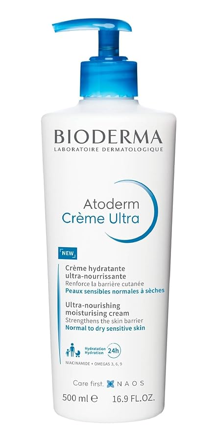 Bioderma Atoderm Ultra Cream Duo Pack, Hydrating Body Moisturizer for Normal to Dry Sensitive Skin 2x16.9 Fl Oz
